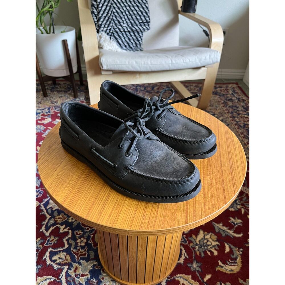 Sperry Topsider in Black Leather